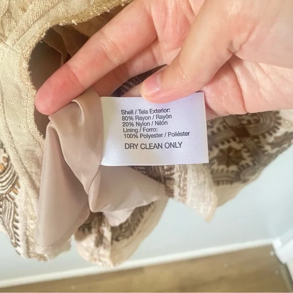 Oscar de la Renta women’s brown and beige a-line skirt size 16 boho fairy - Picture 5 of 9